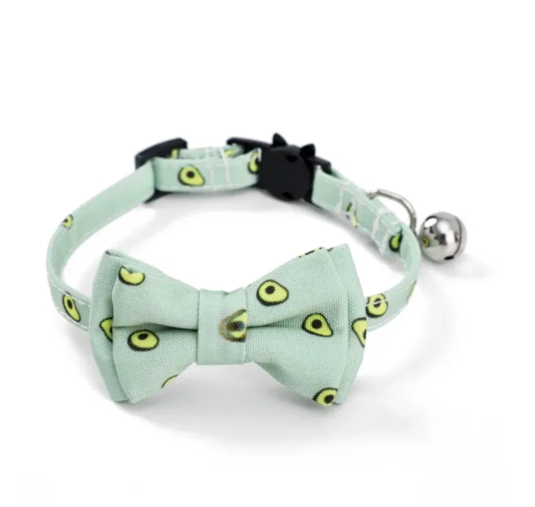 New Pet Collar Cat Face Safety Button Cat Bell Collar Cat Bow Tie Collar