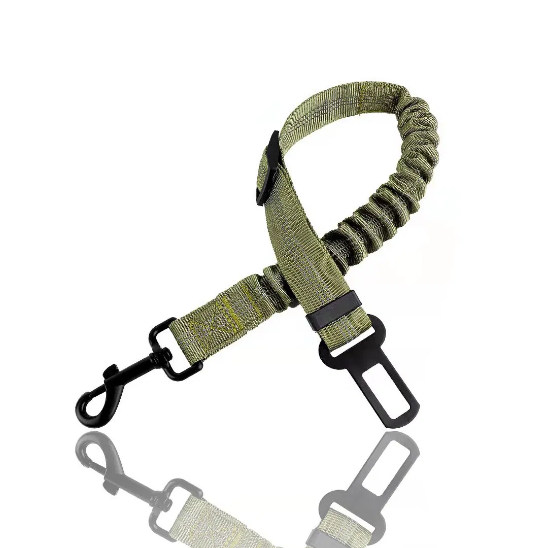Hanyang New Nylon Reflective Retractable, Adjustable Shock Absorbing Seat Belt Pet Safety Seat Belts with Elastic Bungee Buffer and Restraint for Vehicle