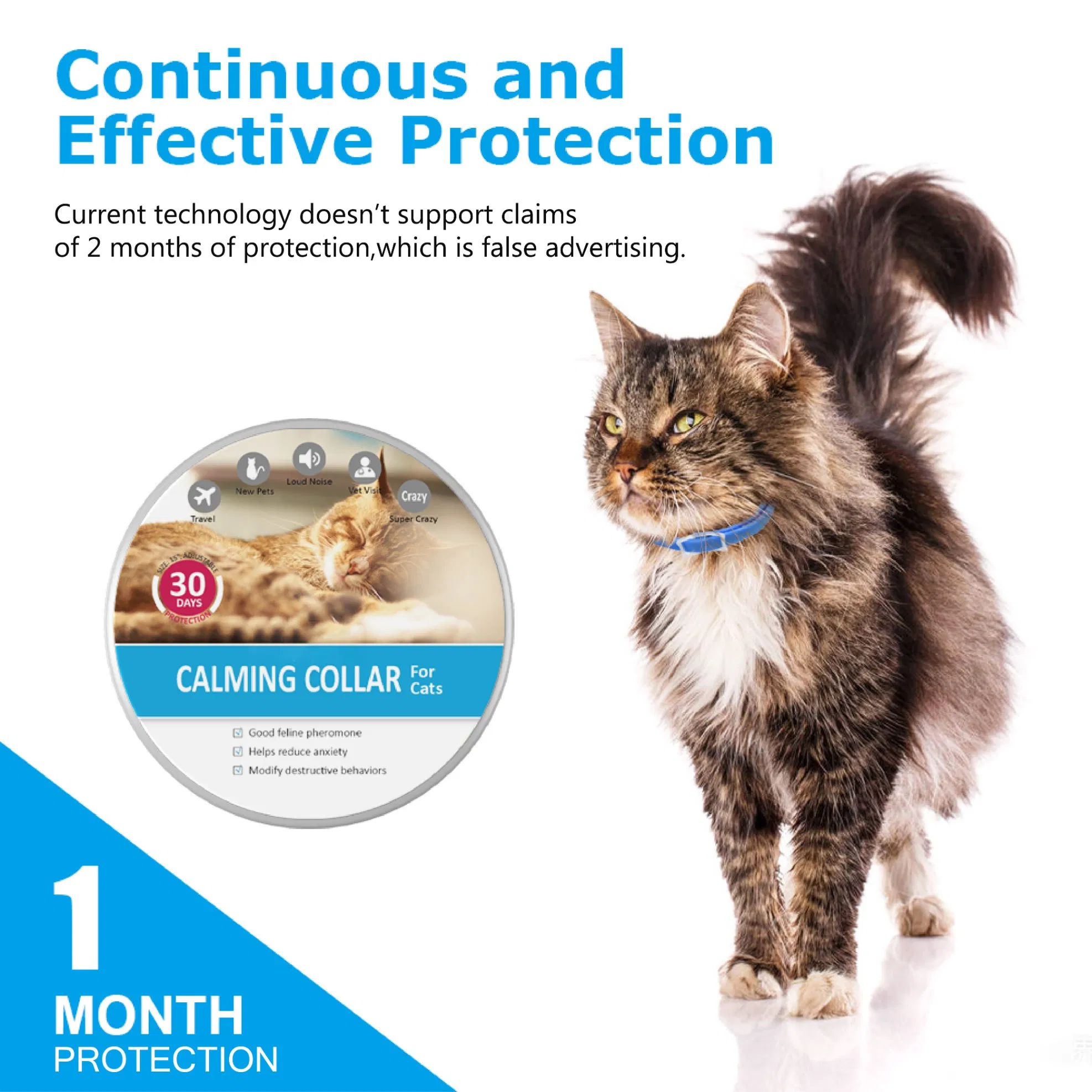 Factroy Prices Natural Ingredients Lavender Scent Relaxing Pet Reduce Anxiety Adjustable Pheromone Calming Collar Cats Dogs