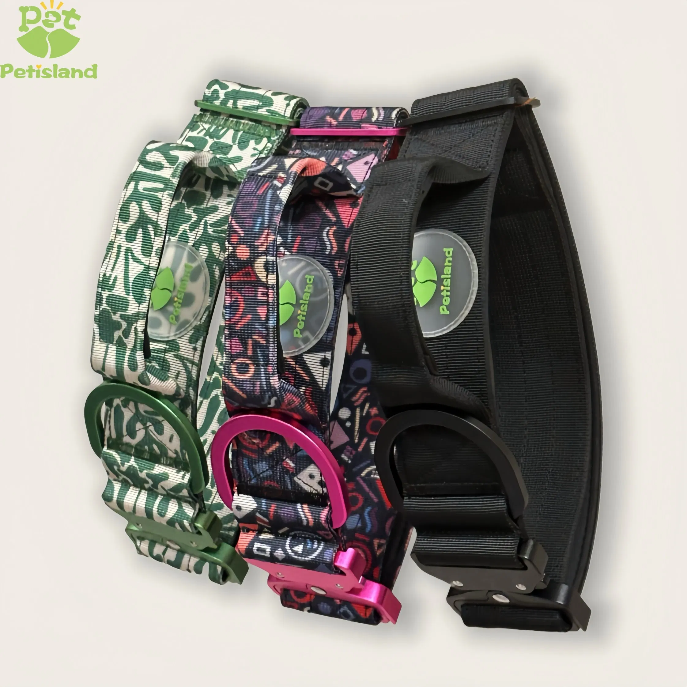 Petisland Tactical Durable Heavy Duty Training Custom Pet Dog Collar for Large Dogs-Tactical Aluminum Buckle