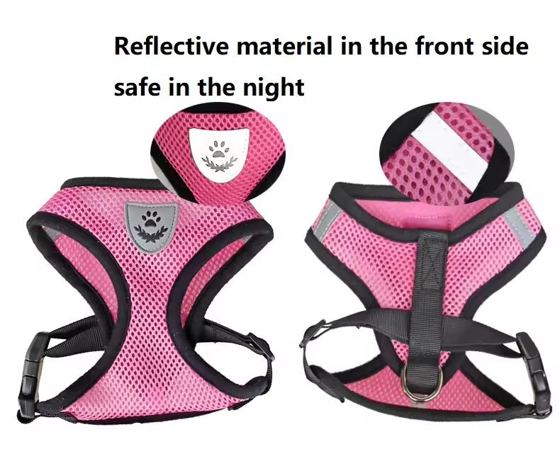 Wholesale Custom Outdoor Walking Pet Accessories Breathable Small Medium Cat Dog Adjustable Dog Vest Harness