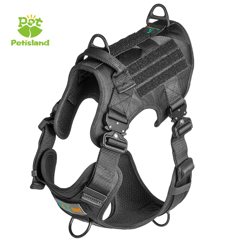 Customized Pet Products Wholesale Tactical Dog Harness with Training Waterproof EVA Padded Adjustable Outdoor Big Hunting Dog Harness