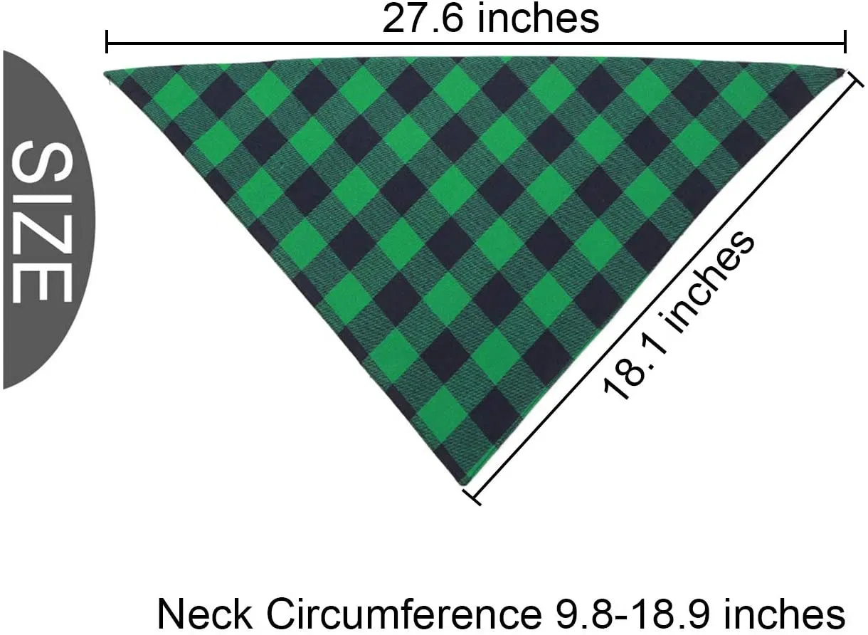 Dog Bandana Christmas Classic Plaid Pet Bandana Scarf Triangle Bibs Kerchief