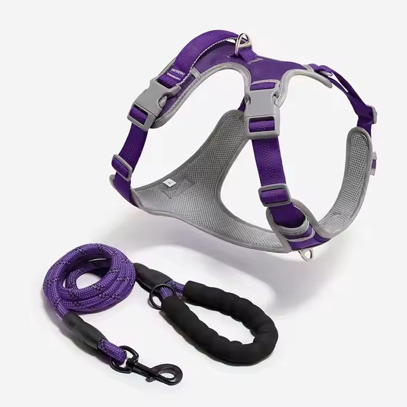 Wholesale Adjustable Outdoor Reflective Oxford Mesh Padded Dog Chest Back Straps (CFPTS25008)