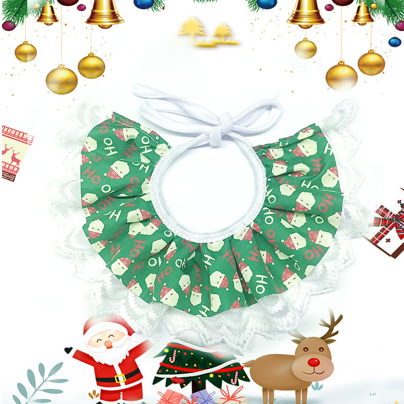 Pet Bandana Costumecat Dog Cute Christmas Sweet Comfortable Double Layer Lace Princess