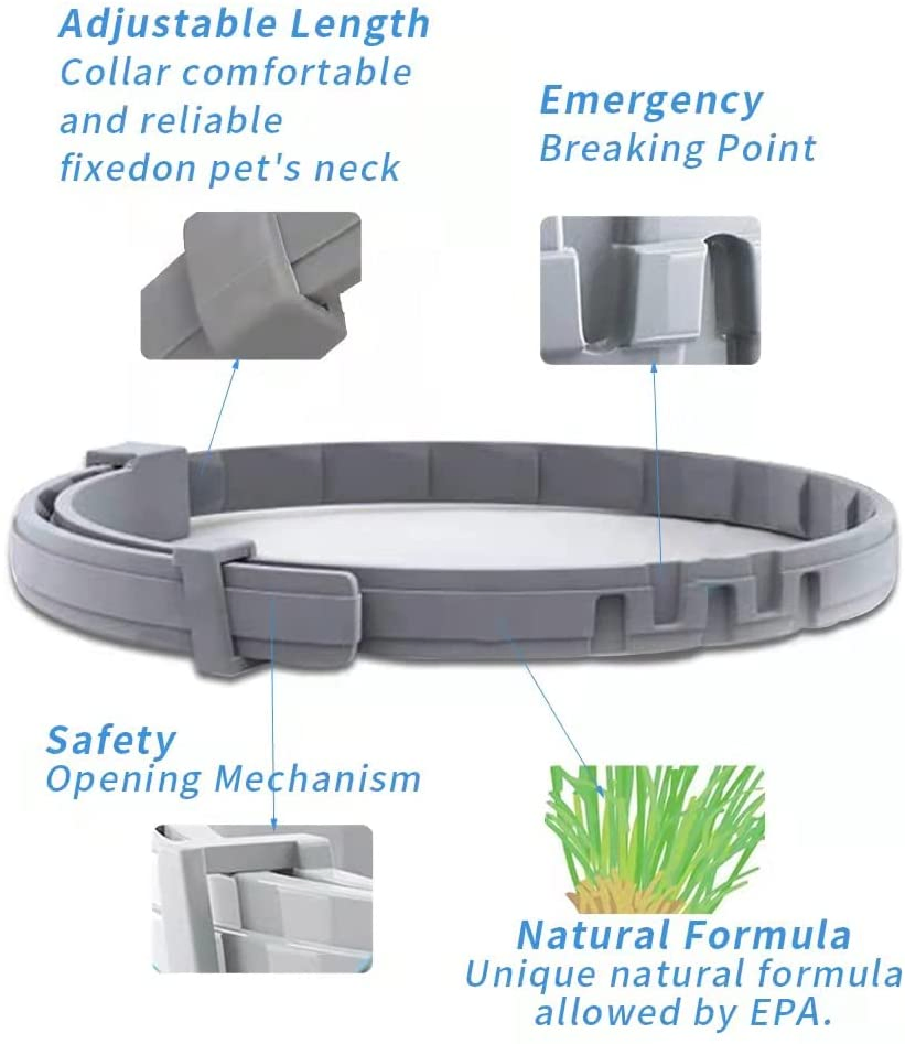 Cat Natural Flea Treatment, Pet Adjustable Flea and Tick Collar, 6 Months Flea Protection, Factory Direct Sales