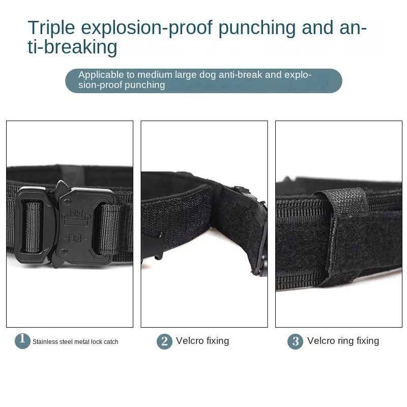 Pet Accessories Outdoor GPS Tracking Air Tag Dog Training Collars with Handle High Quality Nylon Adjustable Tactical Collar Set Pet Collar