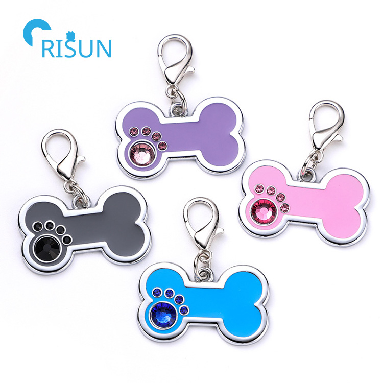 Customized Bone Paw Shape Blanks for Laser Engraving Printing Dog Cat Pet Name Contact ID Airtag Holder Chain Clip Tags Necklace Personalized for Pets