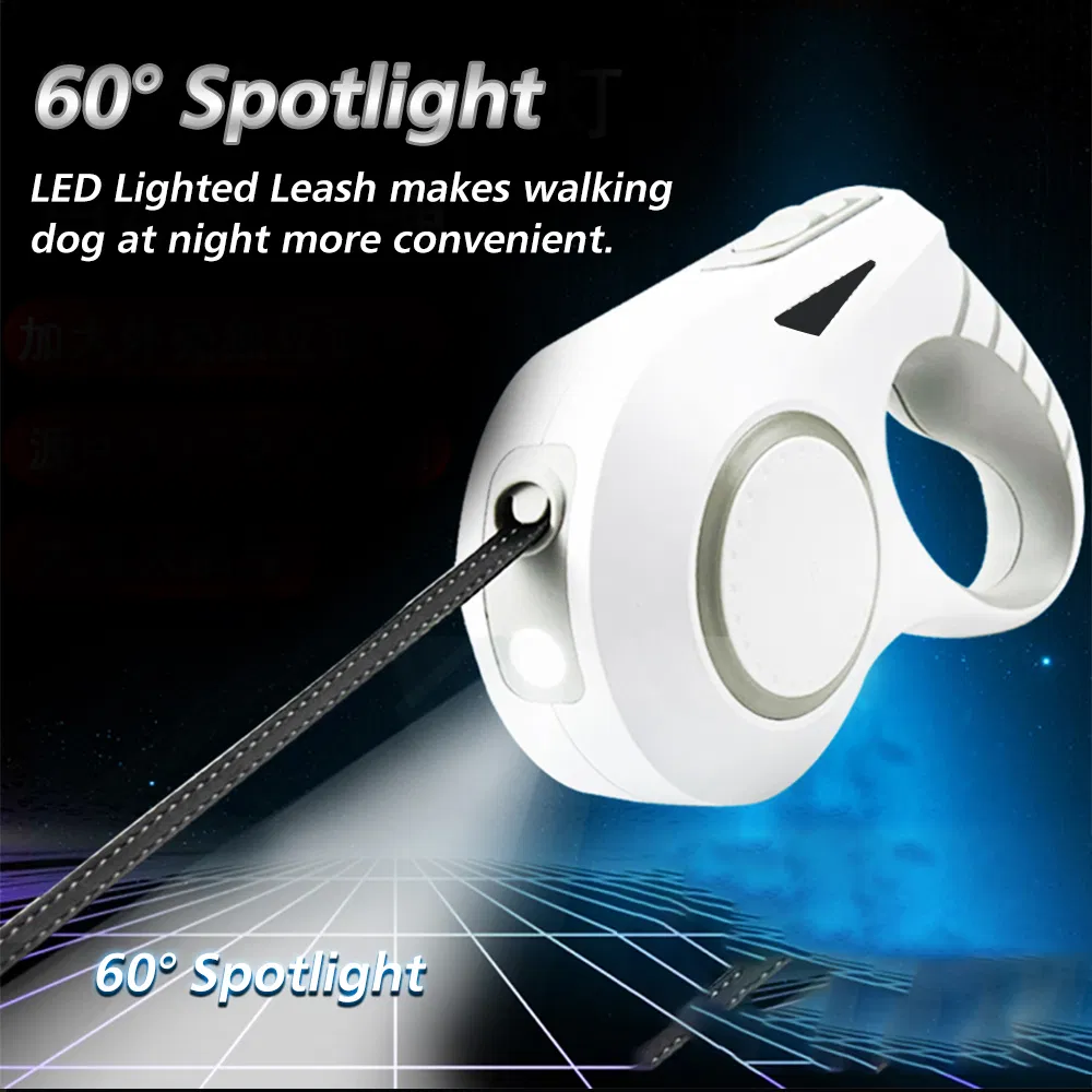 LED Light Automatic Retractable Pet Rope Wholesale Retractable Dog Leash