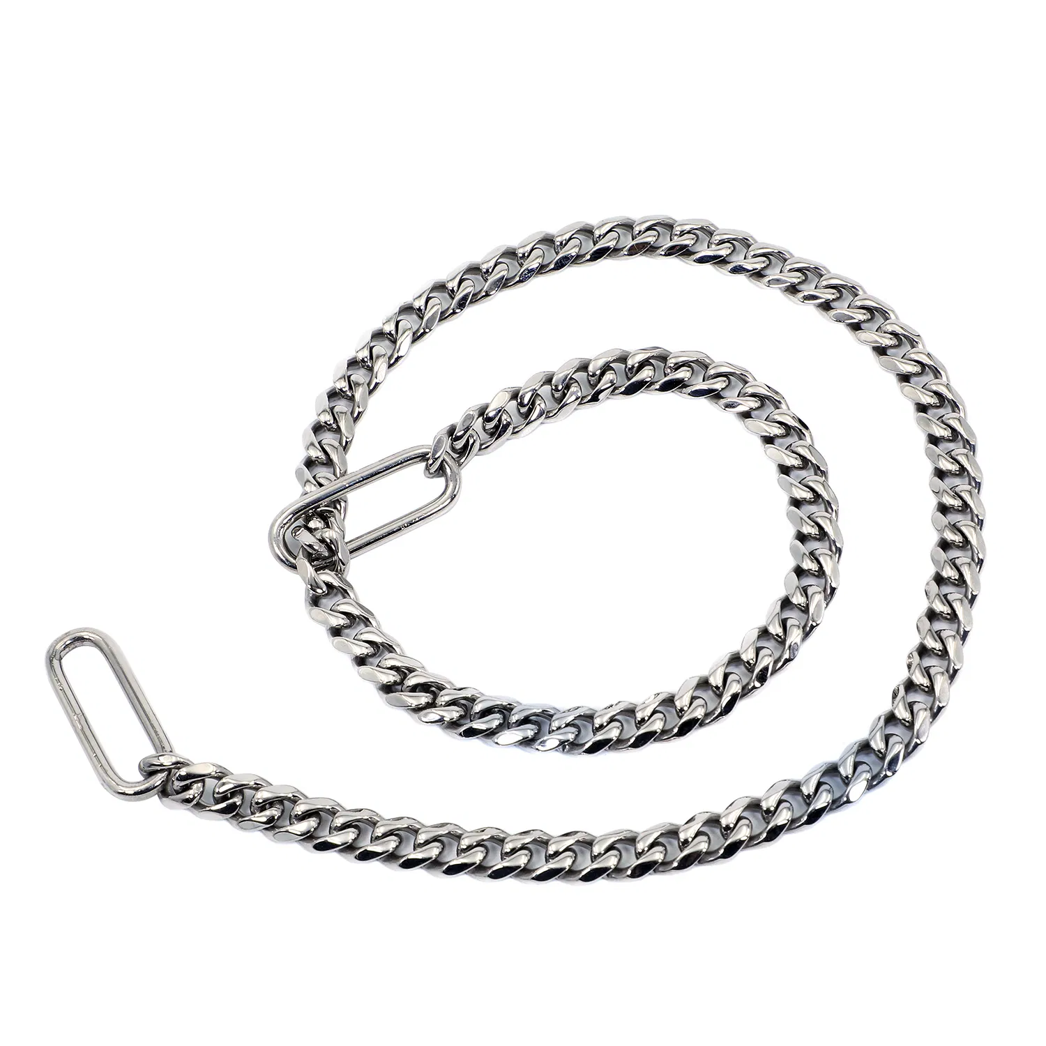 Two Ends Snap Hook Stainless Steel Pet Chain Dog Collar with Buckle for Safety Seat