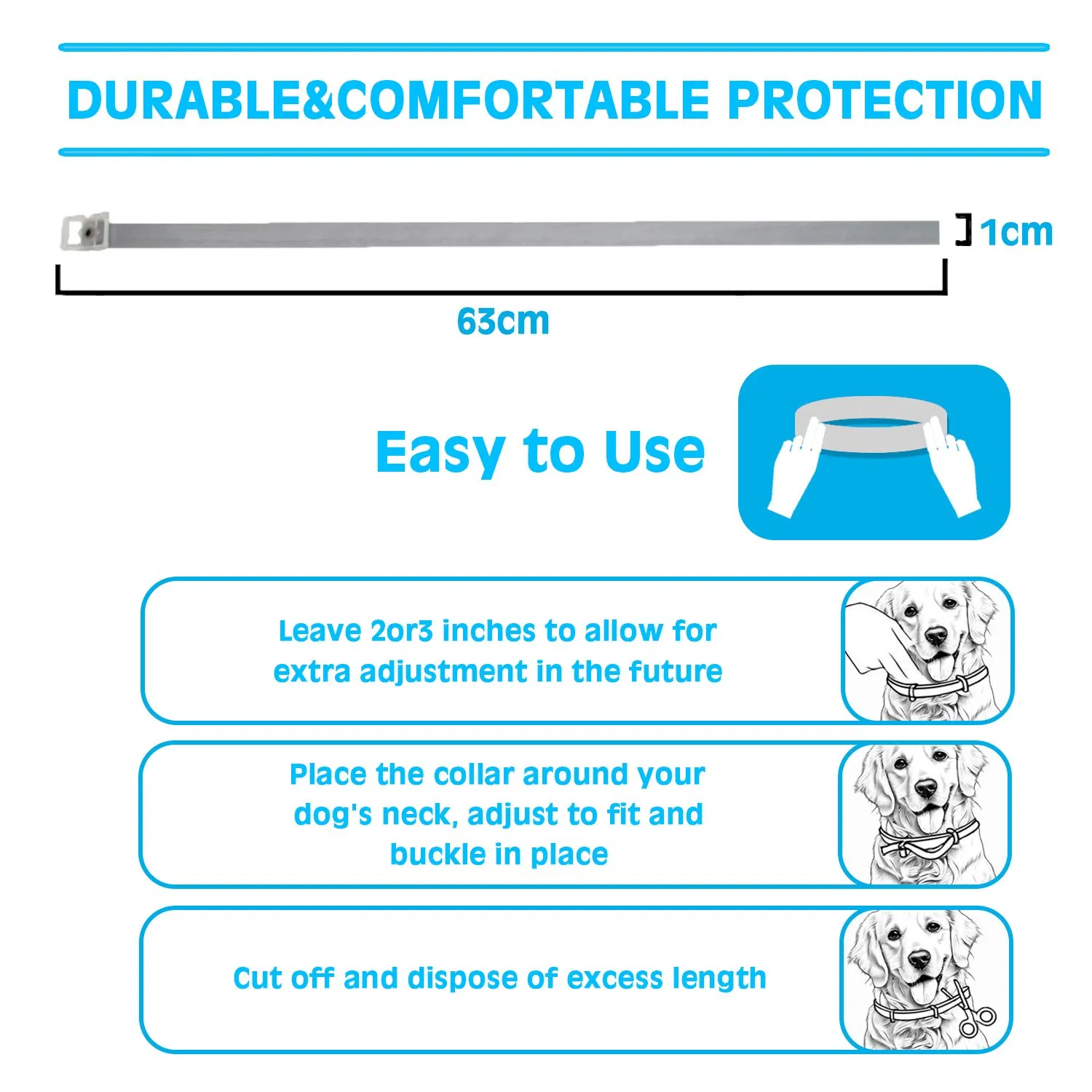 Anti Flea and Tick Extruded Essential Oil Collar 6 Month Protection, Pet Remove One Size Fits All