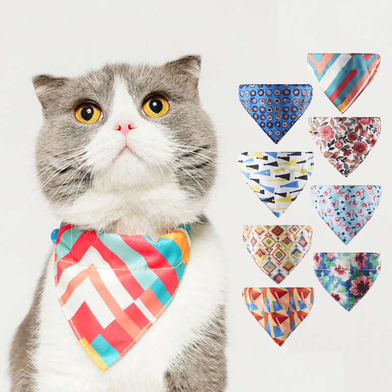 Hot Sale Wholesale Manufacturer OEM Detachable Multiple Colorful Print Pet Dog Bandana Scarf Bib Dog