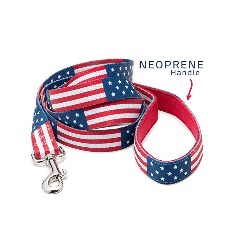 Flag Printing Pet Leash, Woven Dog Lead, Dog Rope, Cat Leash, Silk Screen Dog Leash, Polyester Dog Leash, Promotion Dog Leash