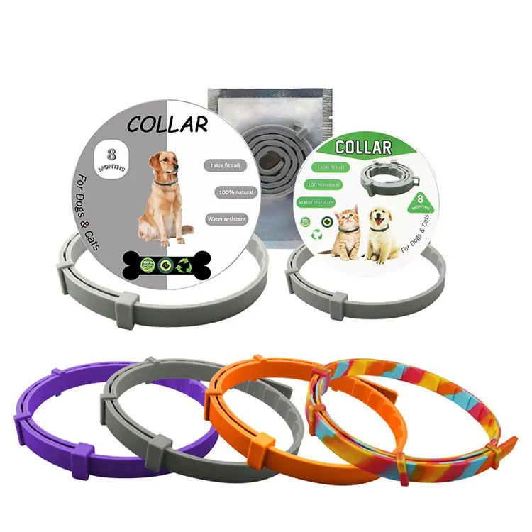 8 Month Flea and Tick Repelling Collar One Size Fits All Pet Silicone Pet Collar Pet Repellent Collar