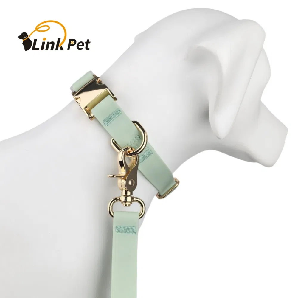 Water Resistant Dog Collar Pet Supplies Manufacturer Custom Made PVC Coated Collar Leash Harness Personlized Logo Coloar Metal Buckle Training Collar