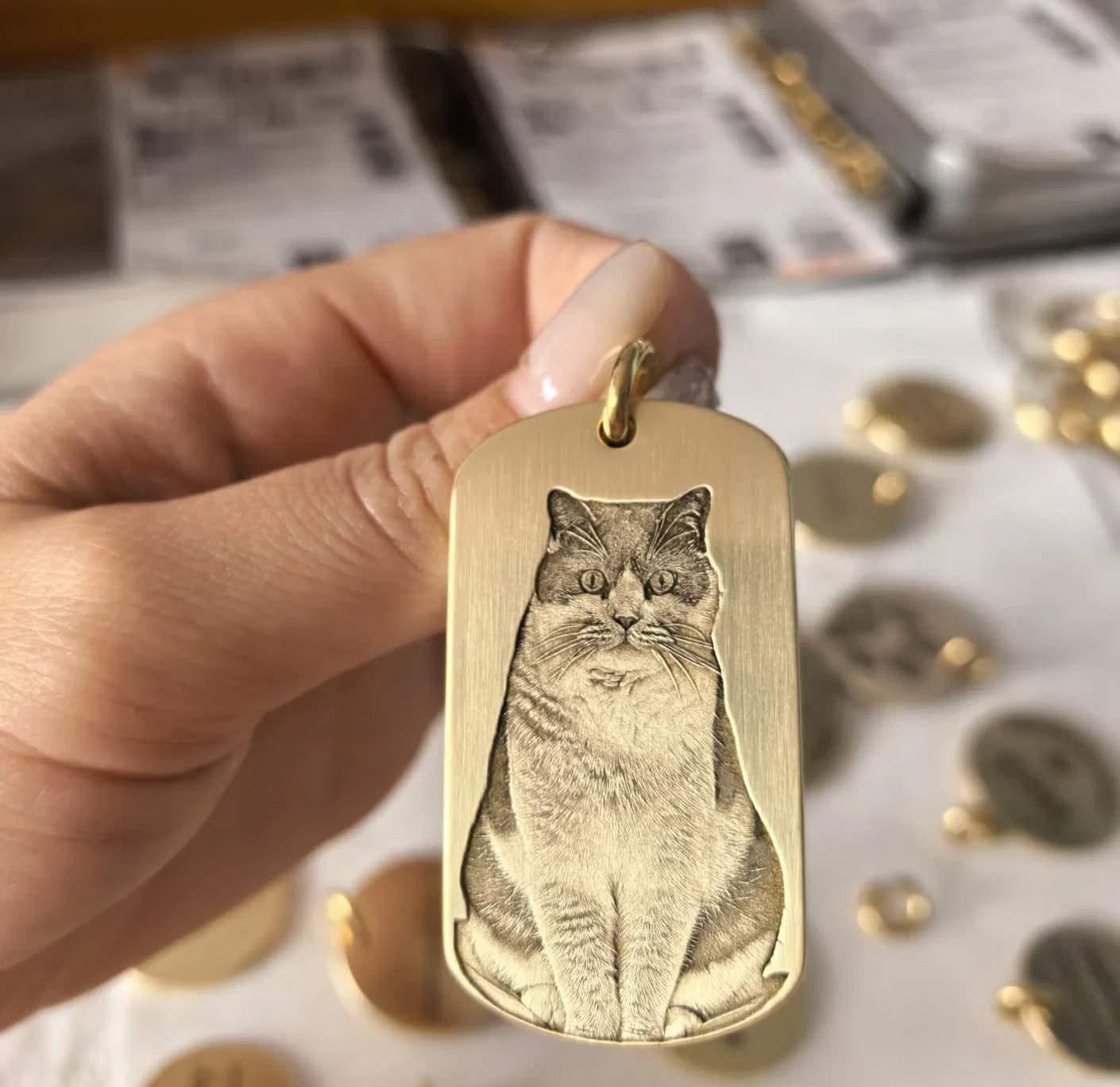 Engrave Logo Dog Name Custom Stainless Steel Cat Pet ID Tag Pendant