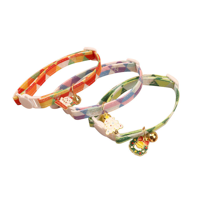 Christmas Safety Collar Break Away Release Adjustable Pet Collar Festive Cartoon Pattern Gift for Cats Dogs