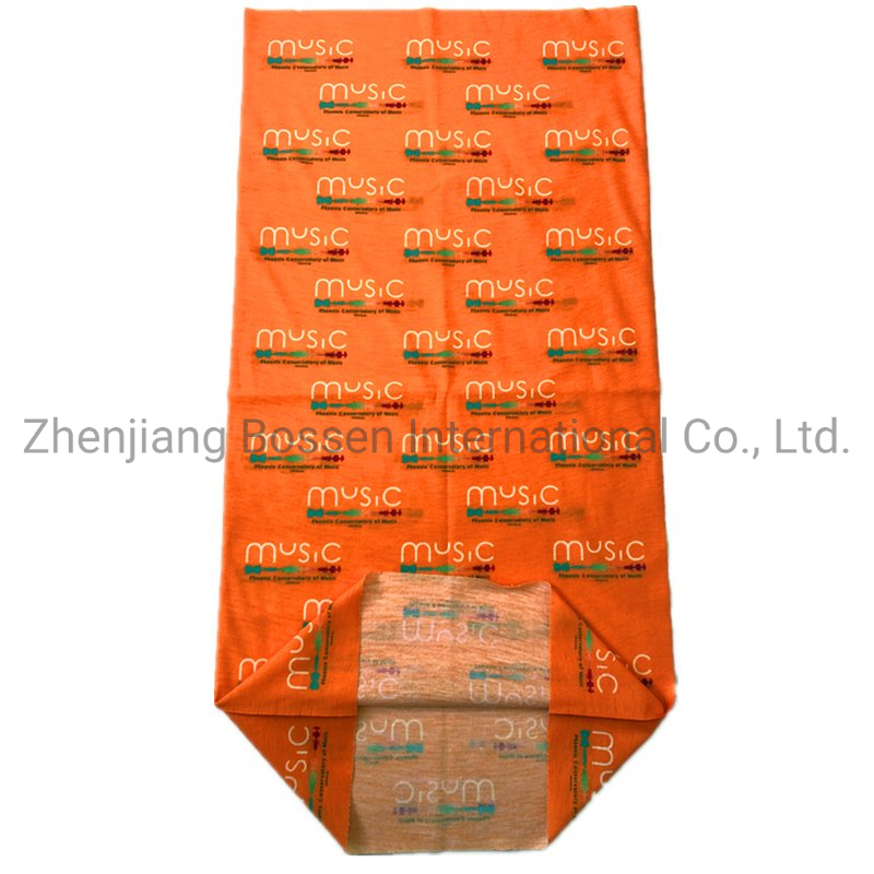 OEM Customized Design Sublimation Print Microfiber Polyester 24*50cm Orange Biker Neck Tube Running Tubular Scarf