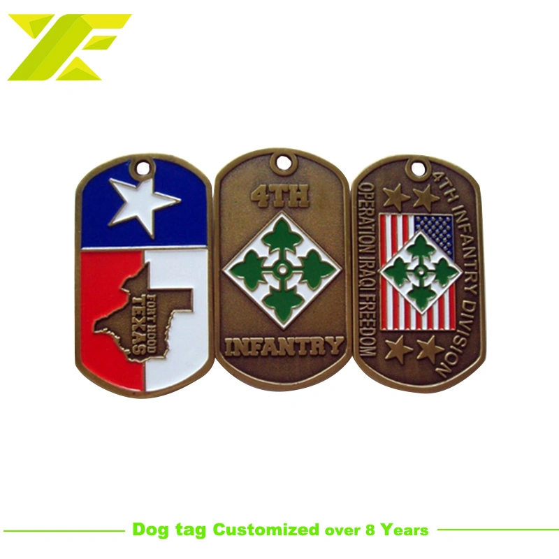 Professional Custom Old Tactical Metal Dog Tag Engraved Name Pet ID Tag