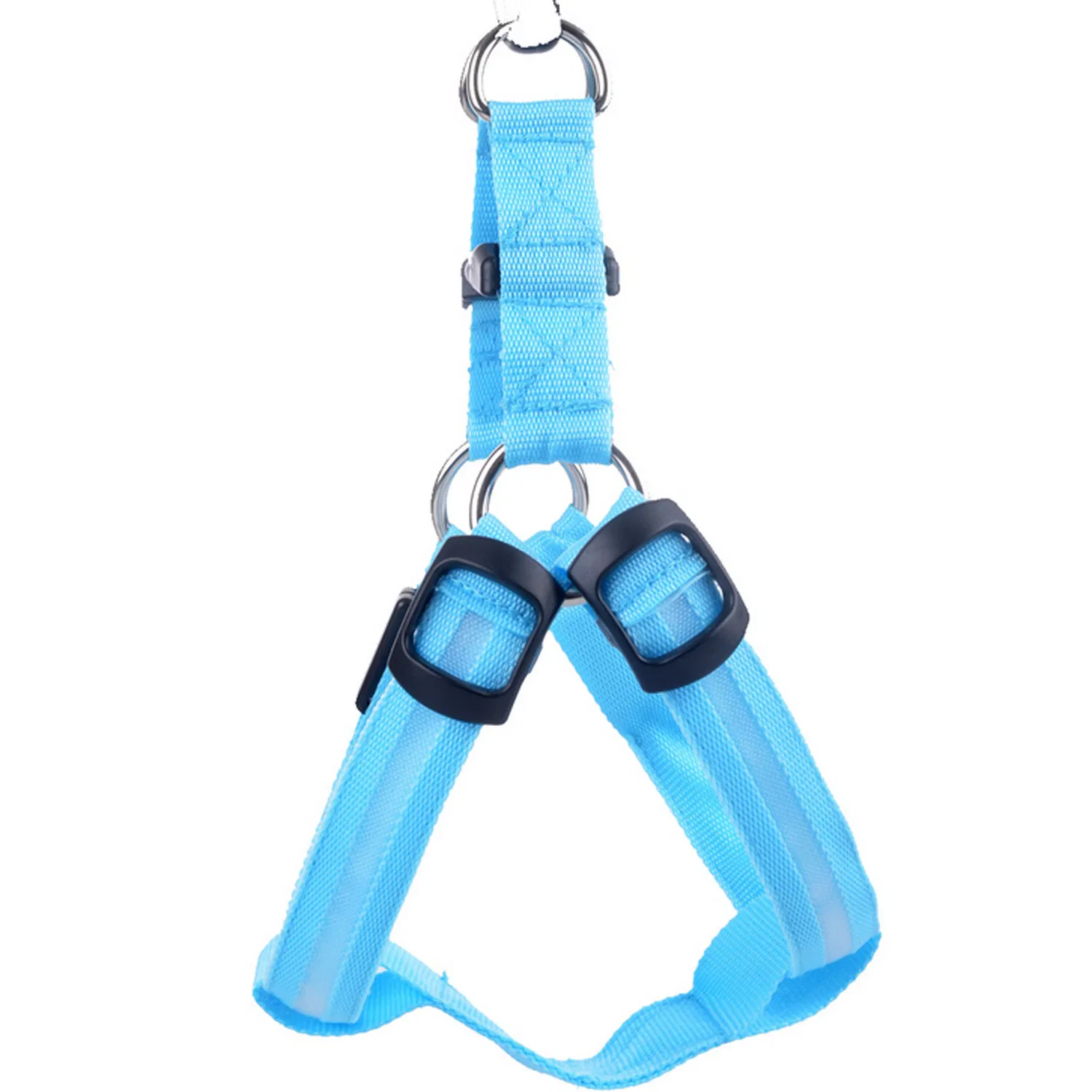 LED Flashing Dog Walking Belt Harness Strong Nylon Webbing Tether Pet Safety Collar Comfortable Strap Vest for Large Medium Dog