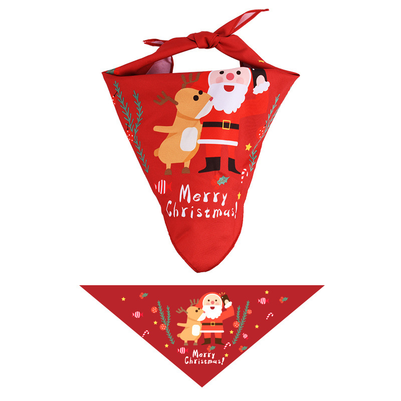 Custom Logo Printing Polyester Fabric Triangle Scarf Pet Collar Dog Bandana with Adjustable Size
