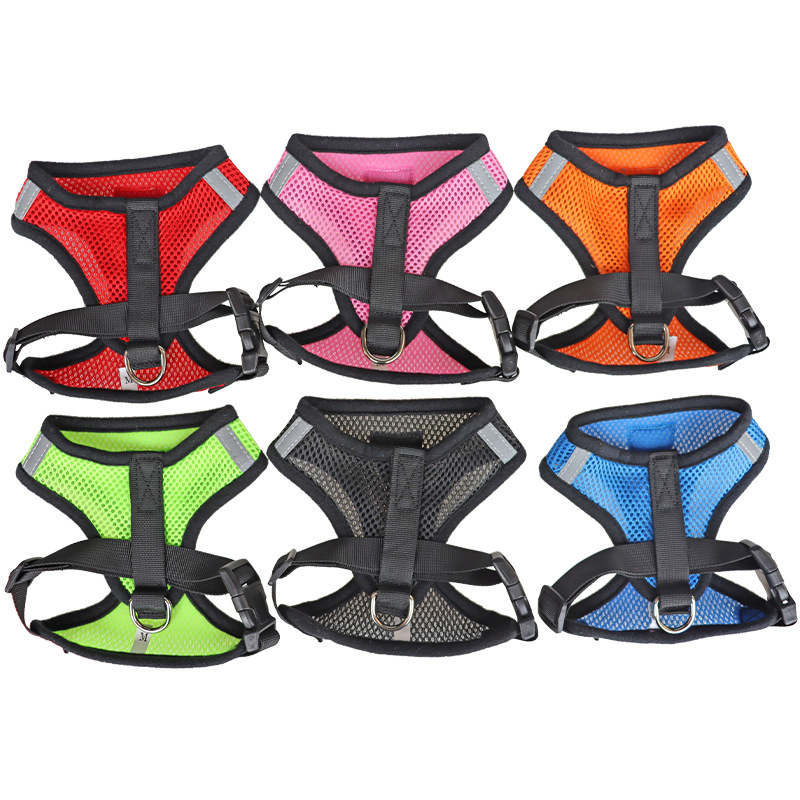 Wholesale Custom Outdoor Walking Pet Accessories Breathable Small Medium Cat Dog Adjustable Dog Vest Harness