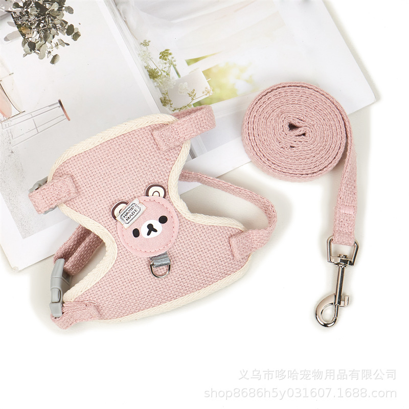 Dog Leash Vest Type Teddy Bear Small Chest Strap