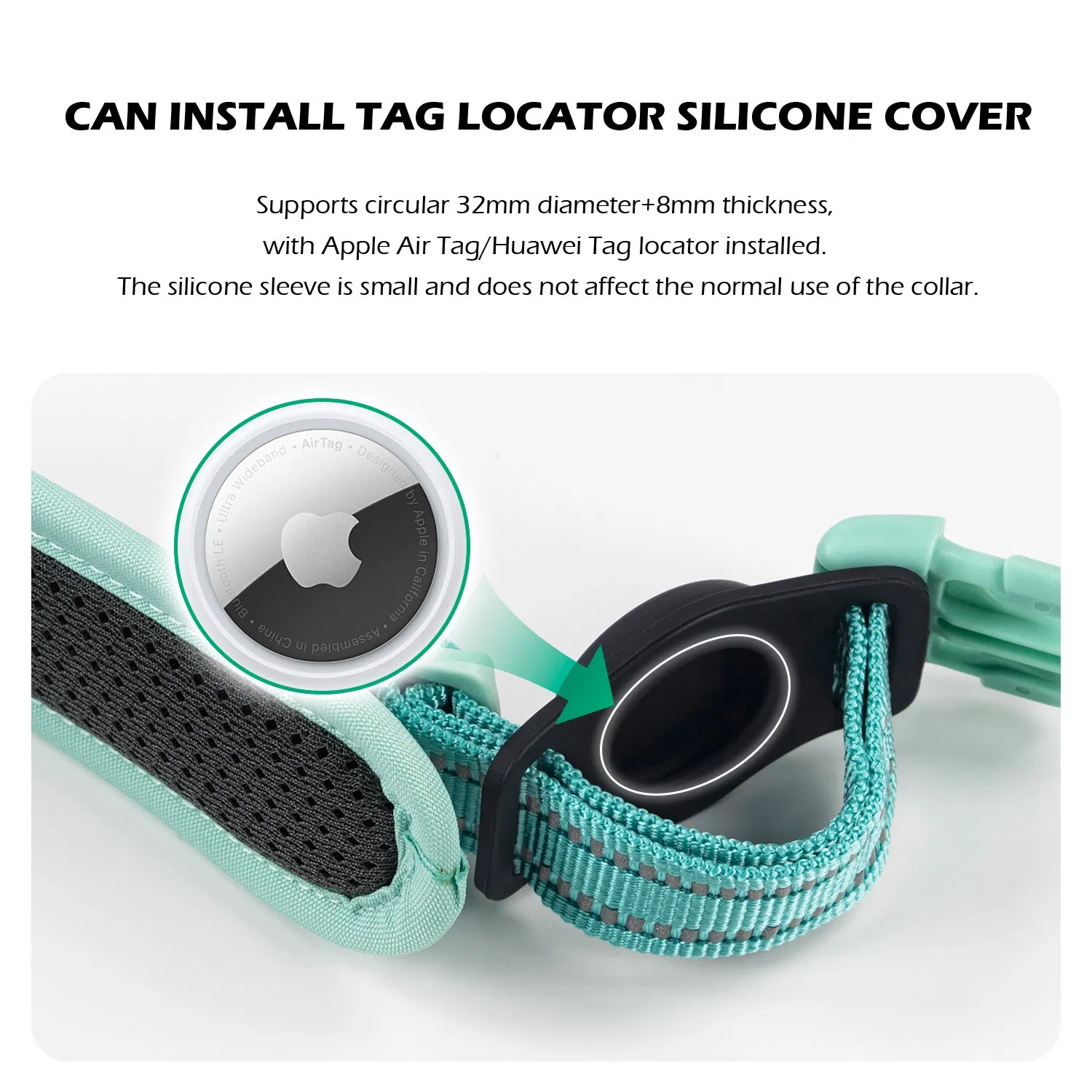 Comfort Airtag Durable Dog Collars Custom Dog Calming Collar with Quick Release Buckle for Pet Dogs Outdoors