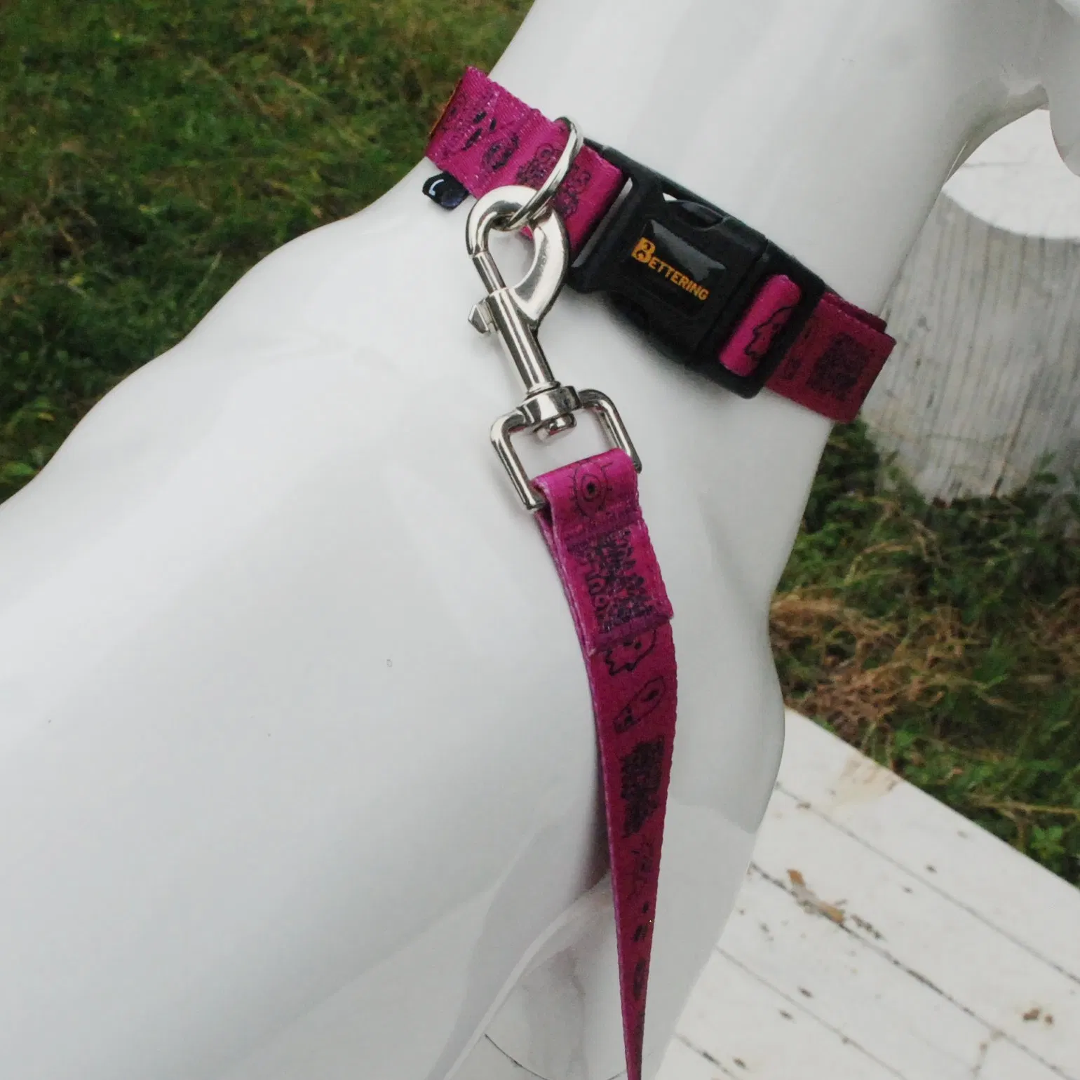 Purple Dog Collar Strong Polyester Adjustable Sporty Pet Collar for Outdoor Training