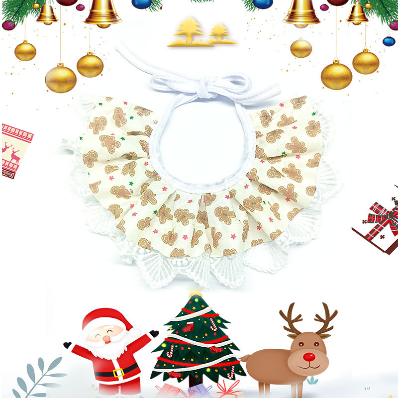 Pet Bandana Costumecat Dog Cute Christmas Sweet Comfortable Double Layer Lace Princess