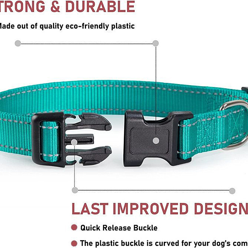 Pet Safety Products Reflective Adjustable Custom Logo Pet Collar