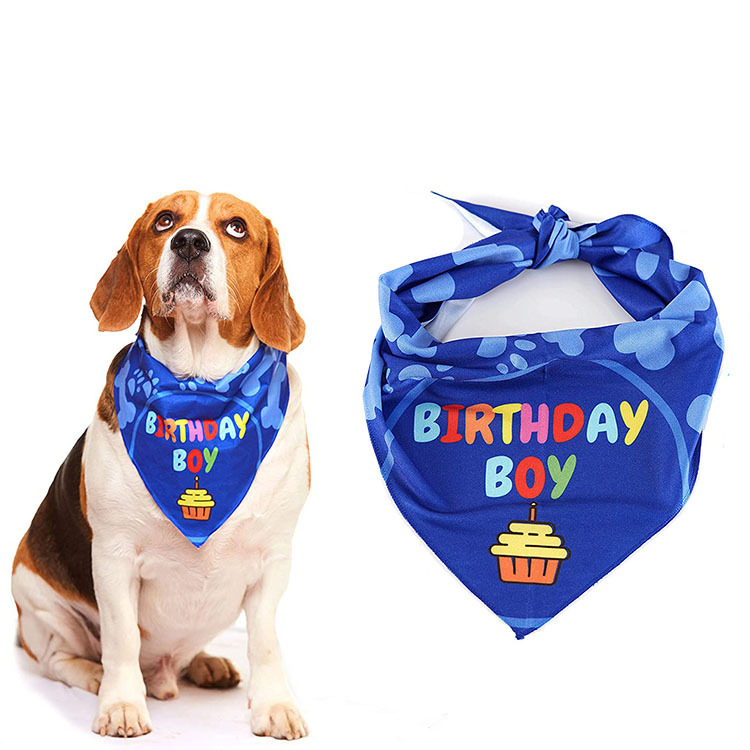 Wholesale Dog Bandana Custom Cotton Dog Bibs Saliva Cloth Pet Scarf Birthday Bandana
