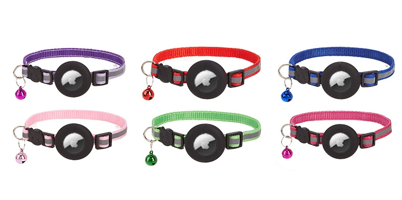 Customize Luxury Air Tag Anti-Lost Smart GPS Charms Pet Cat Dog Pet Tracking Tracker Collar &amp; Leashes Single Bell Reflective Footprint