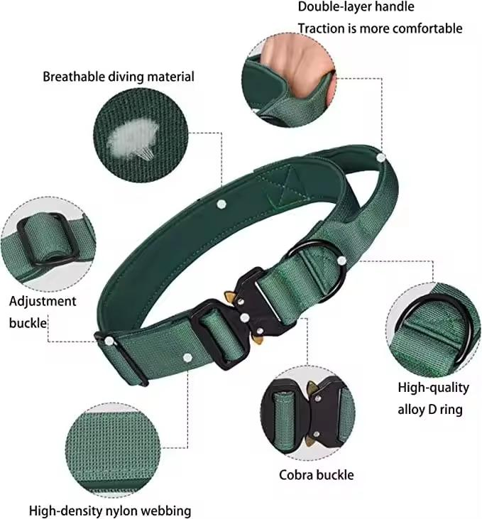 Heavy Duty Nylon Dog Collar with Metal Buckle, Reflective &amp; Custom Logo (Pet Supplies)