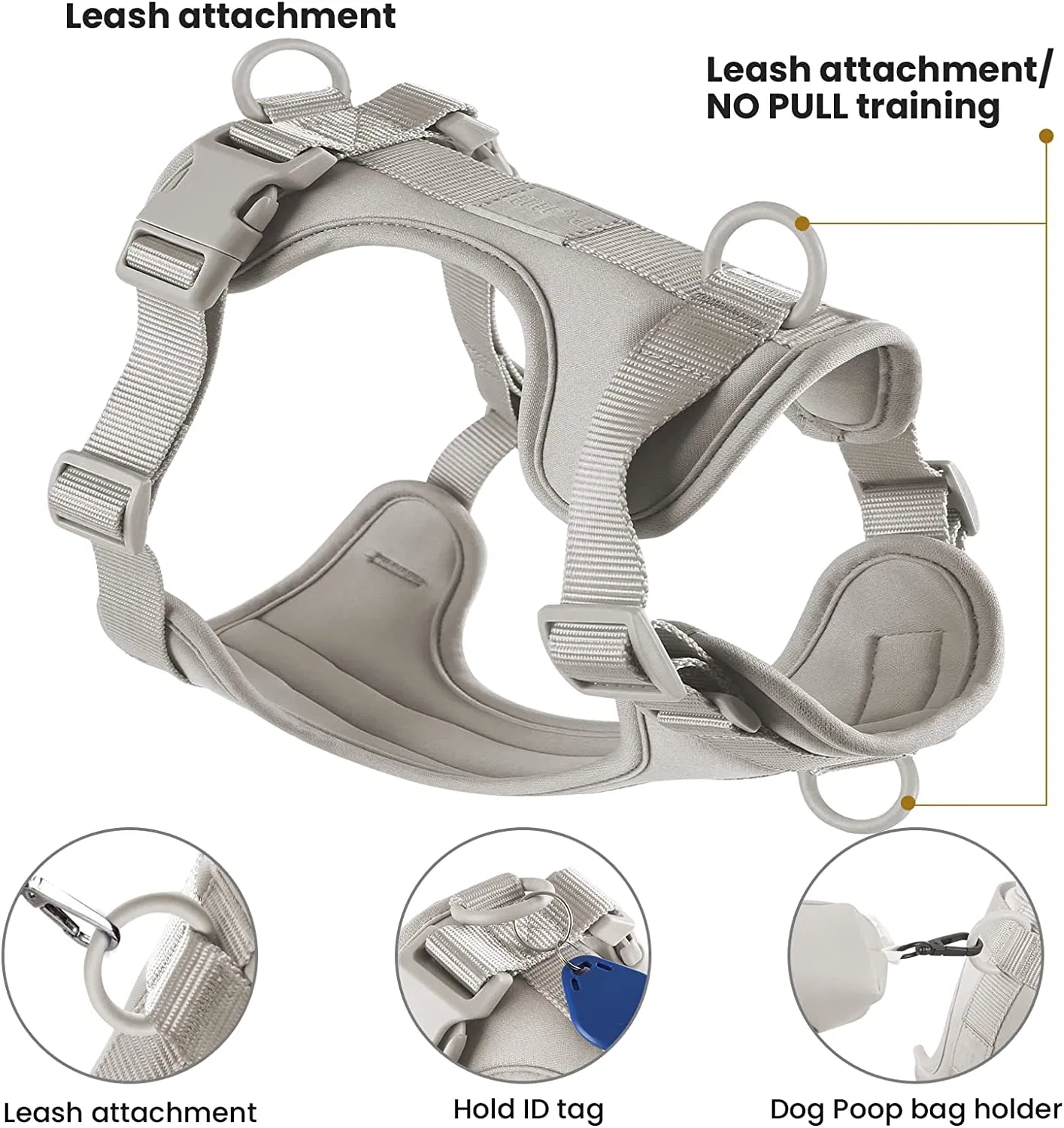 Adjustable Dog Vest Harness for Walking Lightweight Escape Proof Pet Harness