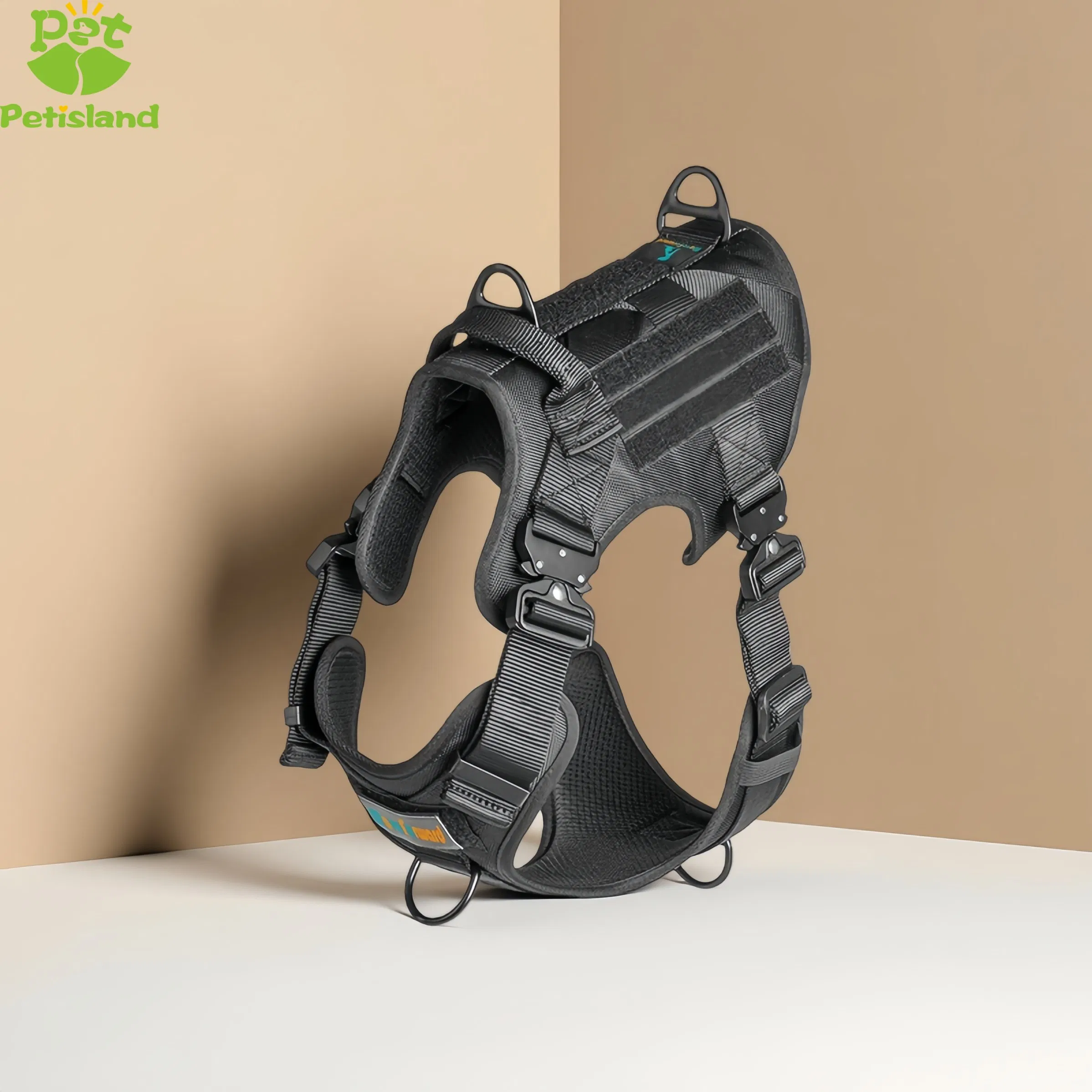 Customized Pet Products Wholesale Tactical Dog Harness with Training Waterproof EVA Padded Adjustable Outdoor Big Hunting Dog Harness