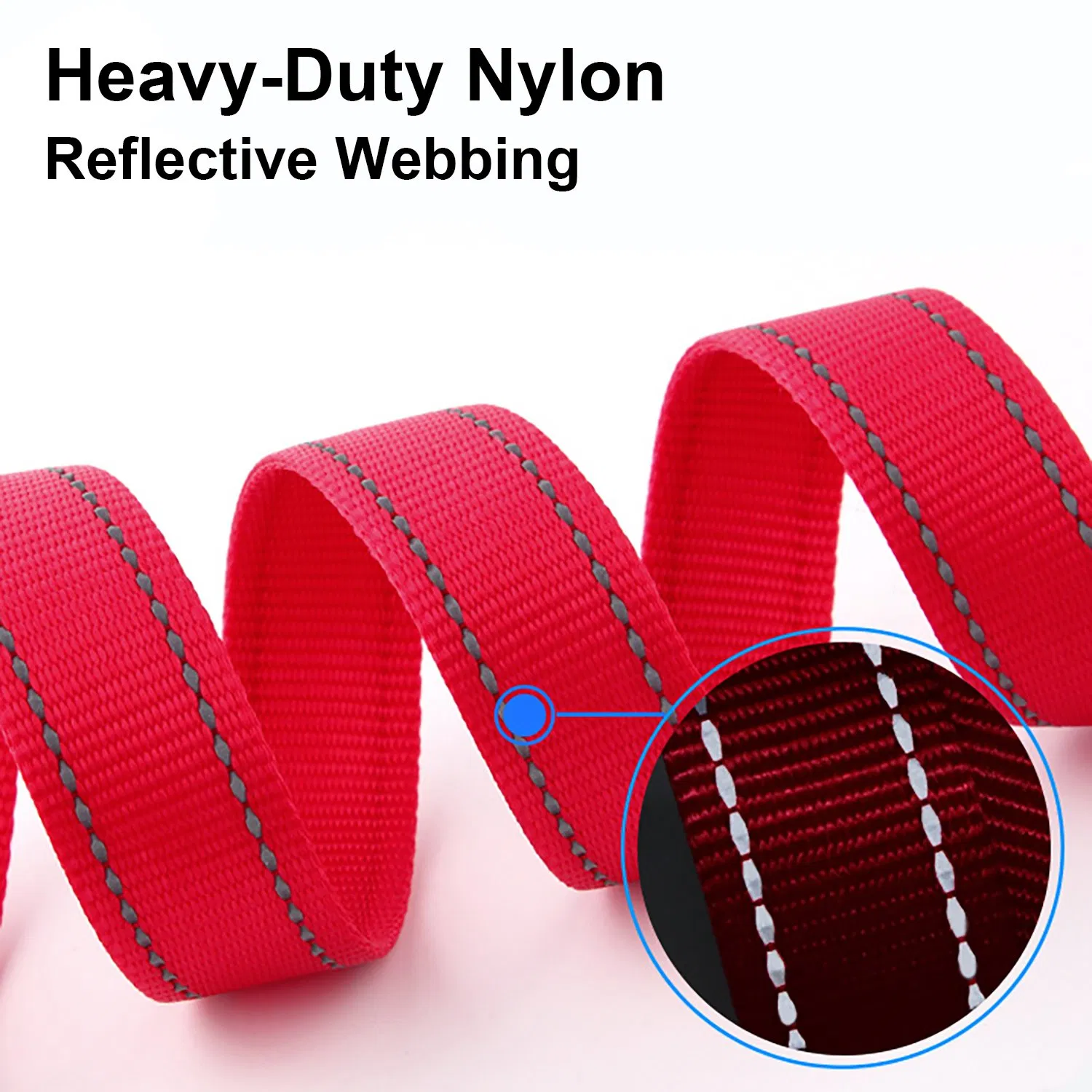 Promotion Pet Lead Heavy Duty Nylon Padded Handles Reflective Webbing Dog Leash