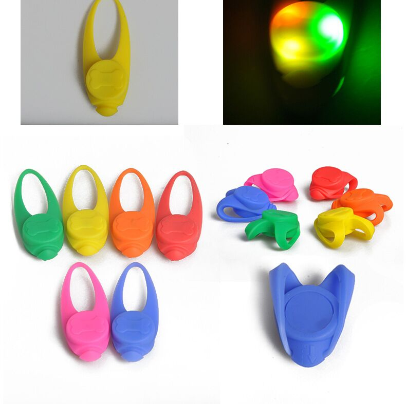 Pet Supplies LED Dog Silicone USB Rechargeable Colorful Light Anti-Lost Collar Pendant
