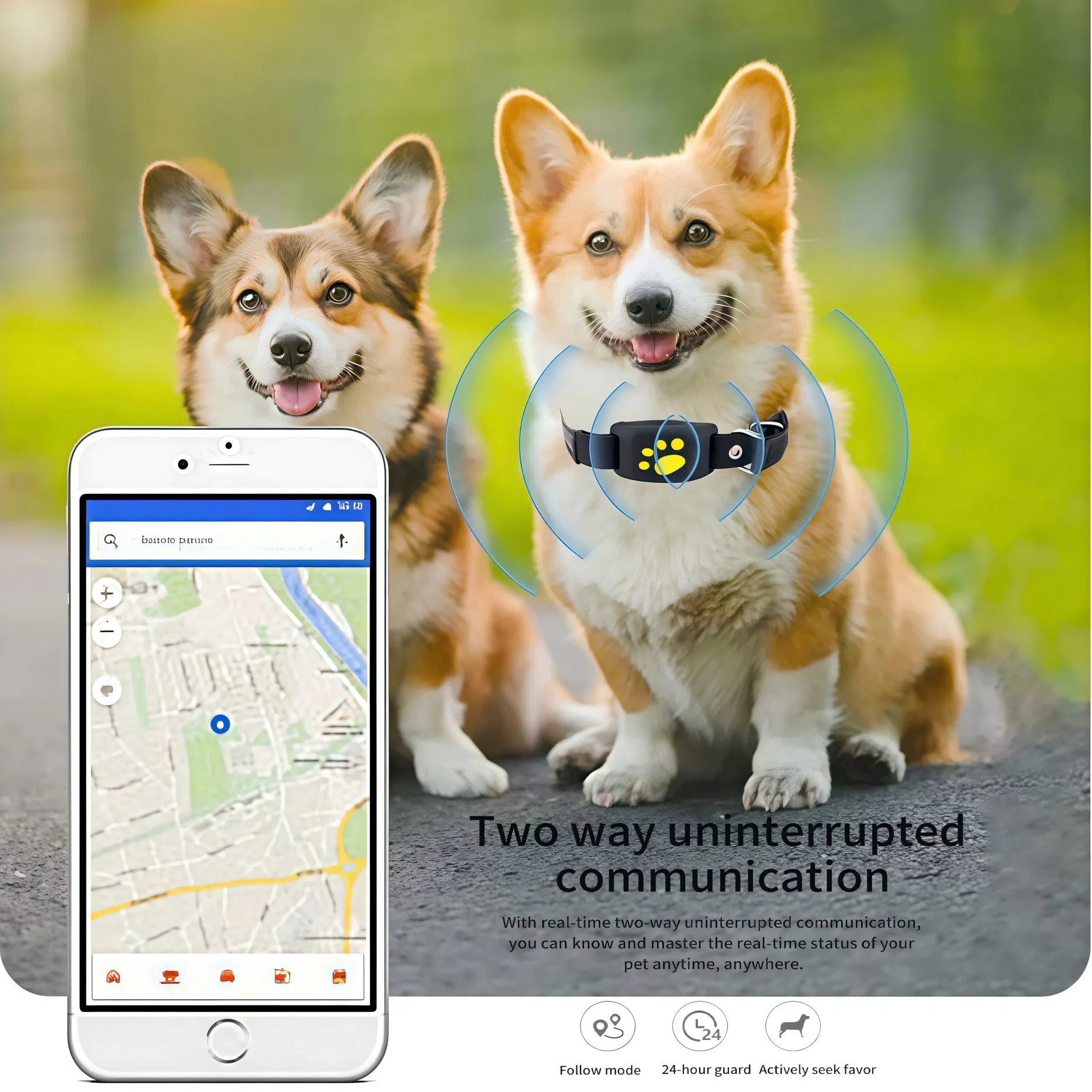 Wholesale Outdoor High Quality Pet GPS Tracker with SIM Mobile APP Mini Dogs Cats Activity Training Collar