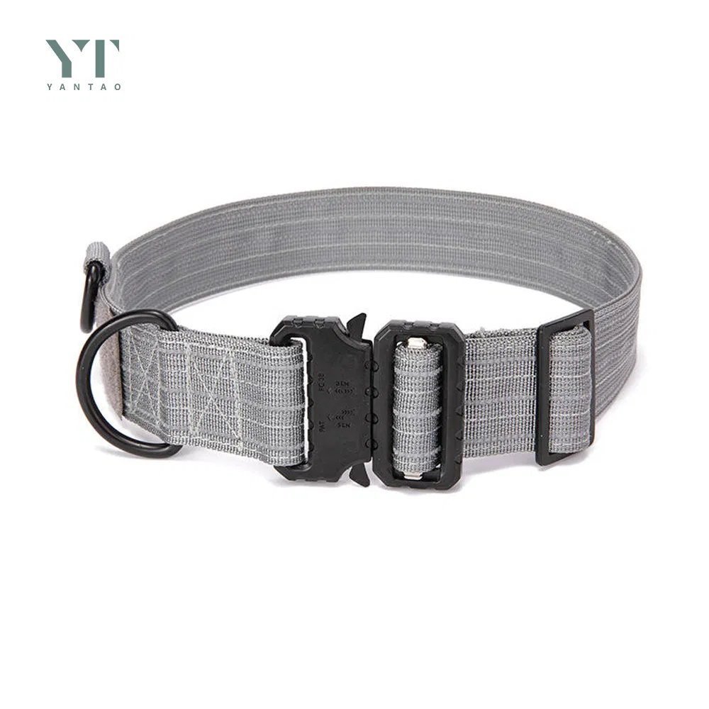 Wholesale Adjustable Deluxe Reflective Pet Tactical Training Collar Nylon Heavy Duty Dog Collar for Medium Dogs
