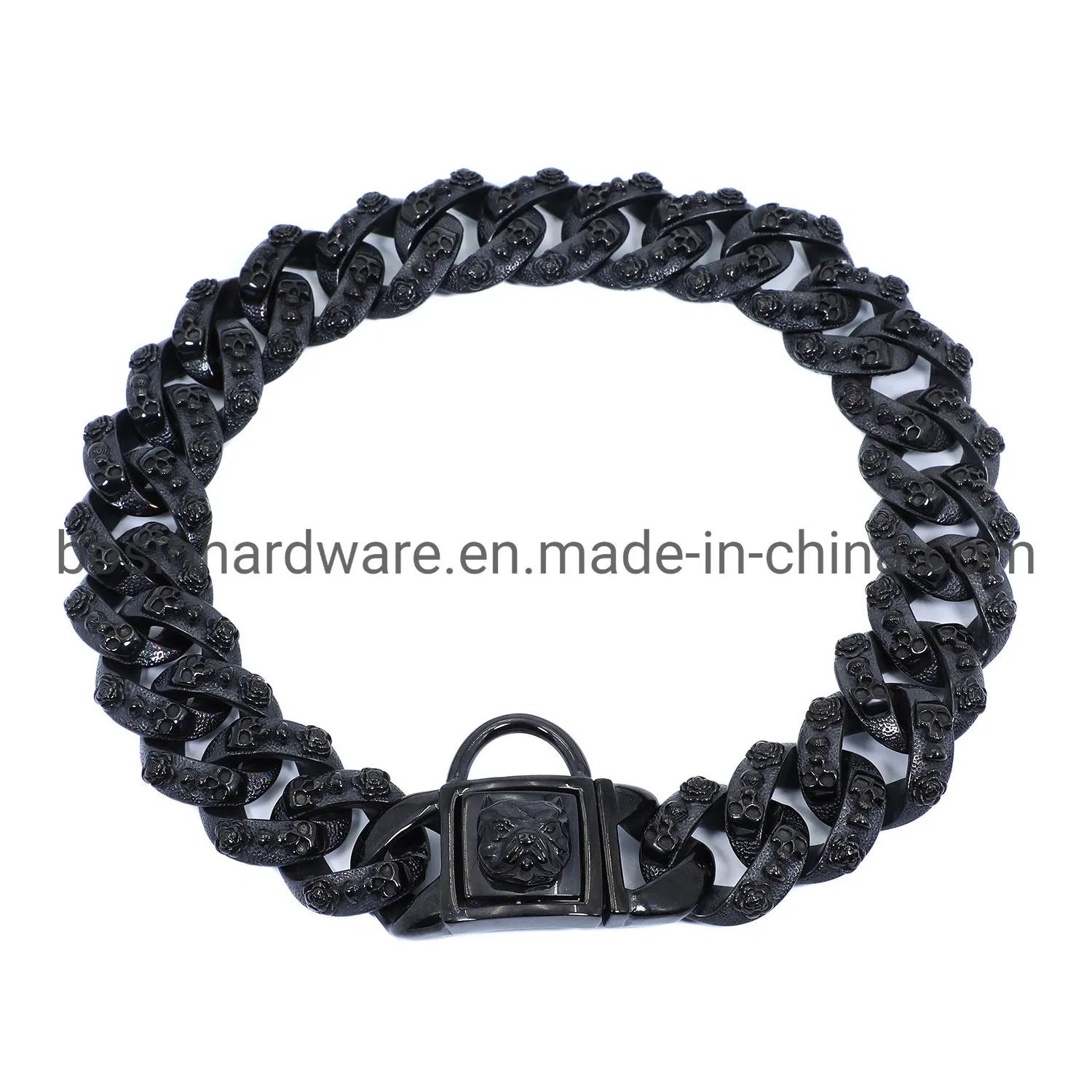 Customized Stainless Steel Pet Skull Training Chain Collar