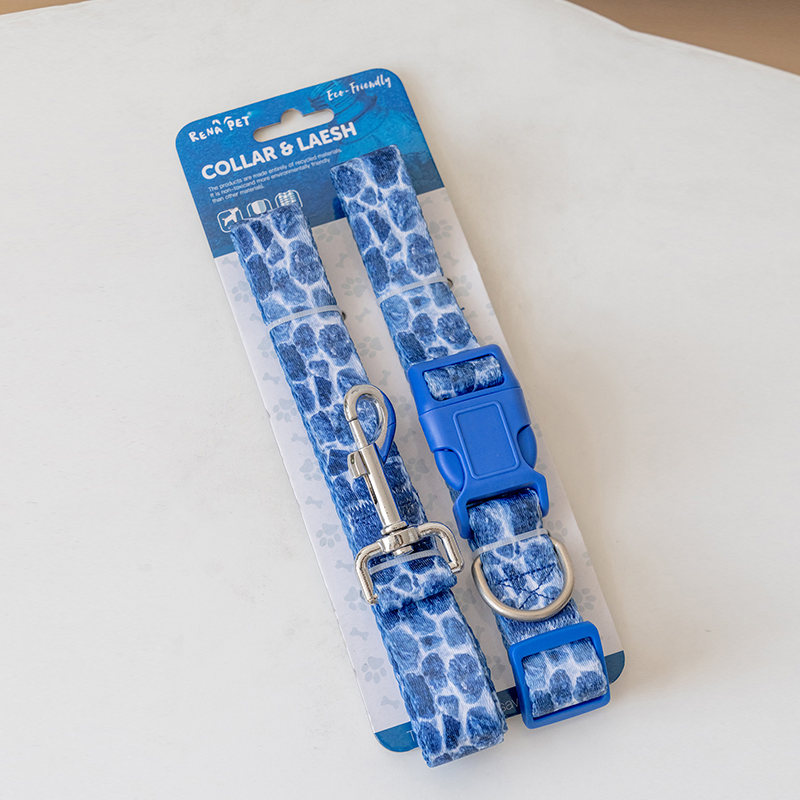 Rena Pet Printed Adorable Fashion Adjustable Reflective Polyester Collar Leash and Harness