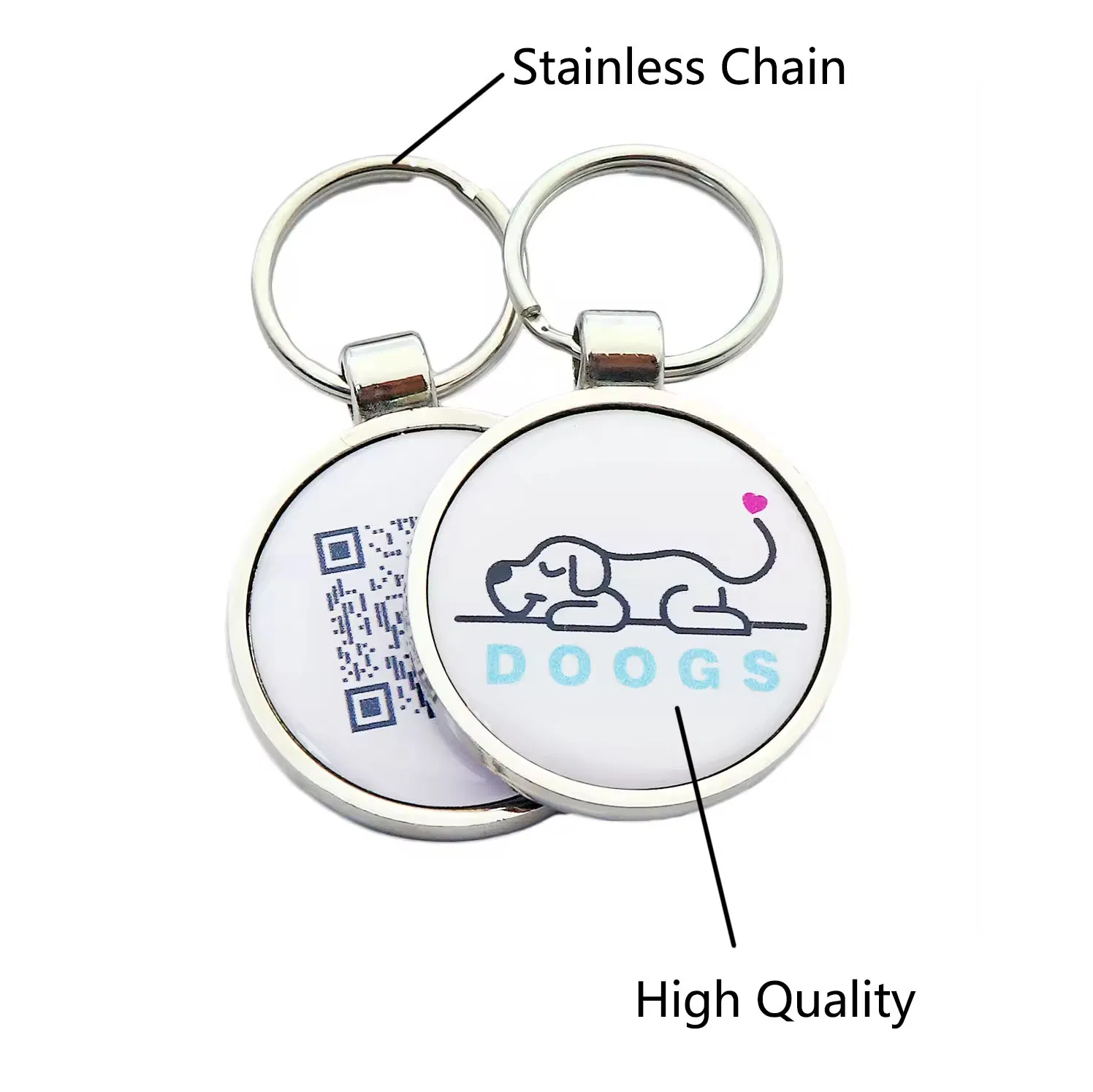 China Wholesale Custom Text Name Scan Cute Pet Cat Pet ID Tag Qr Code Pet Dog Tag