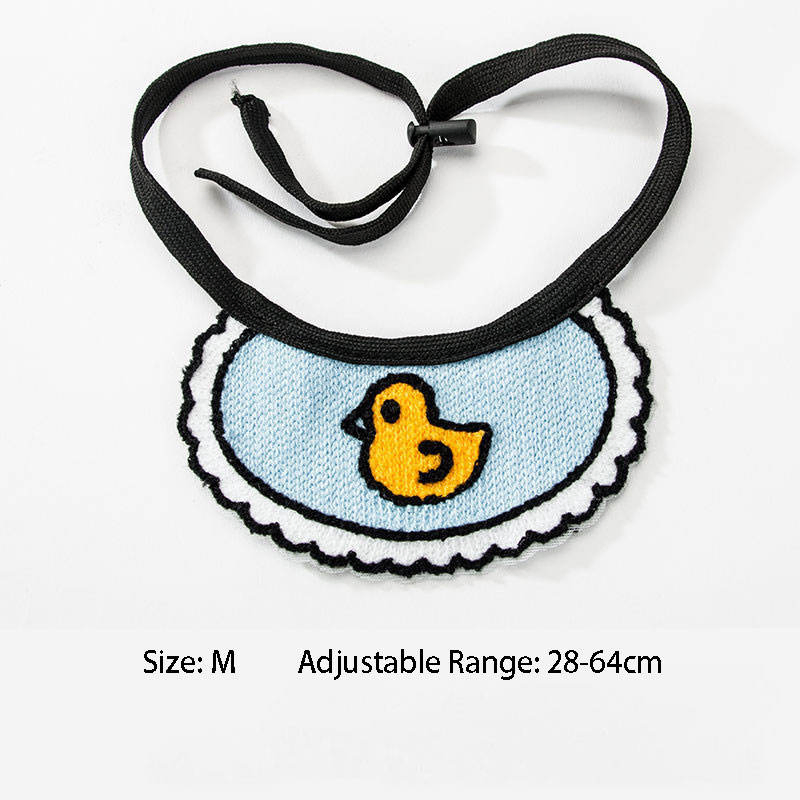 Adjustable Saliva Towel Small Pet Bandana Hand-Woven Knitted Cute Dog