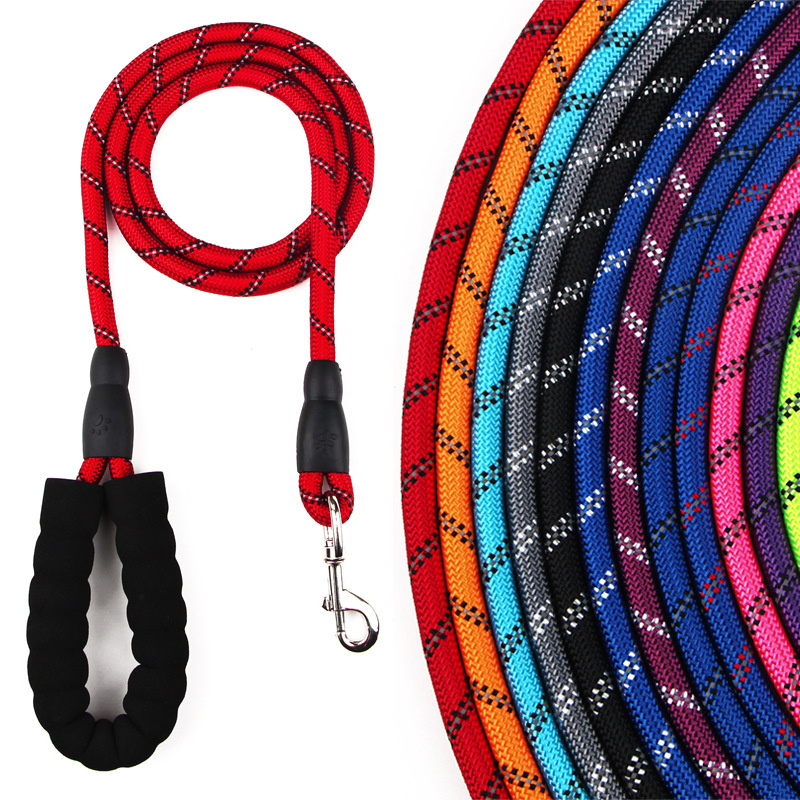Custom Reflective Colorful Dog Leash Hands Free Nylon Rope Pet Dog Leash