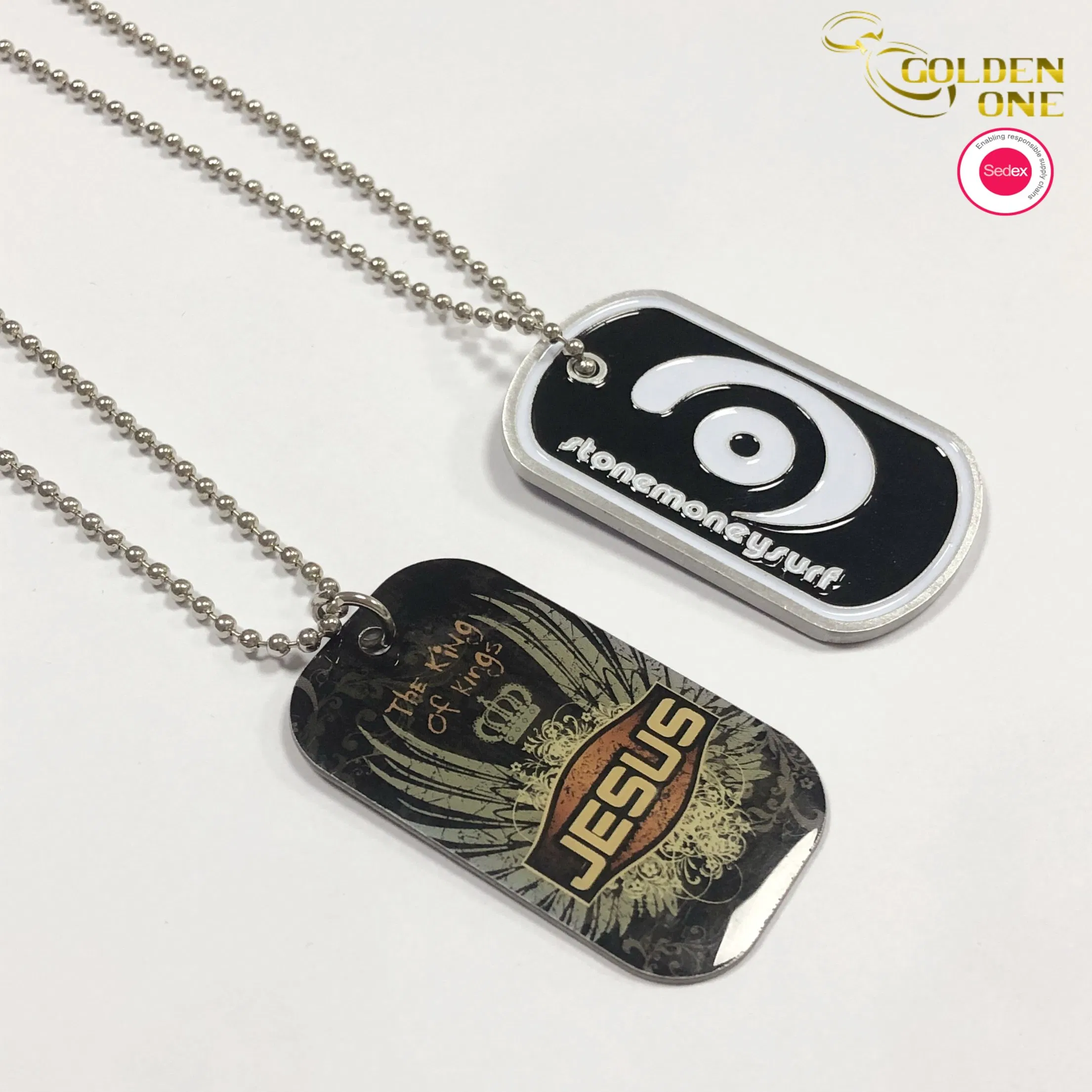 Wholesale Laser Engraved Metal Necklace Pendant Customised Plain Blank Pet ID Tag Stainless Steel Dog Tag with Logo