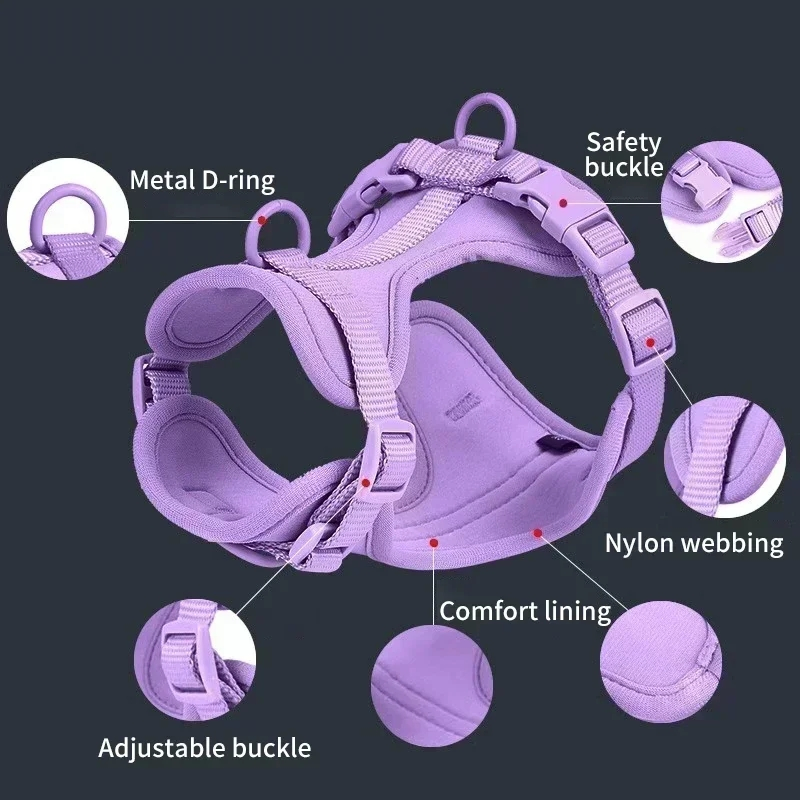 Pet Supplies Adjustable Chest Harnesses Vest Soft Outdoor Walking Lead Dog Leash Pet Dog Harness