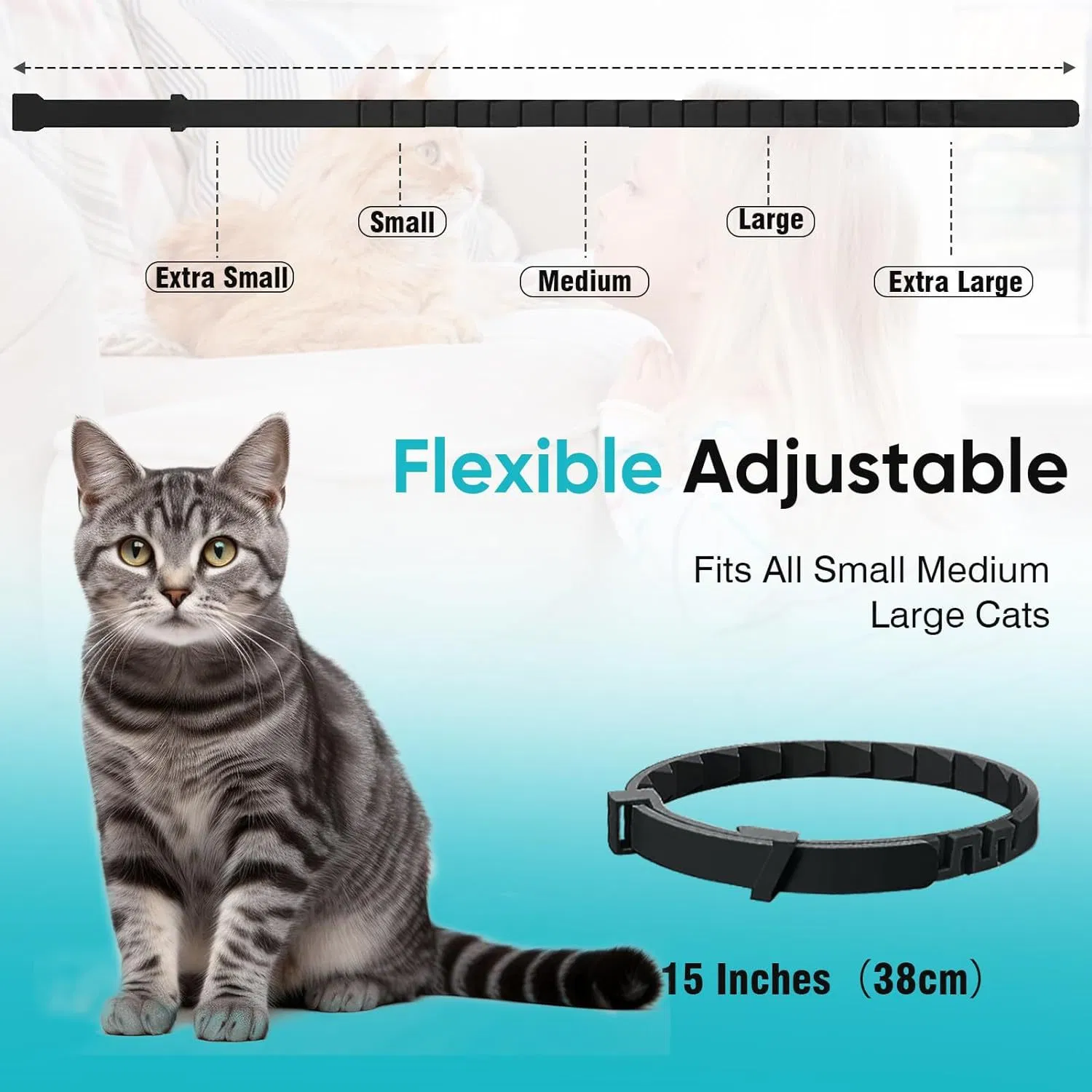 Adjustable Waterproof Pet Calming Collar for Small Medium Large Cat