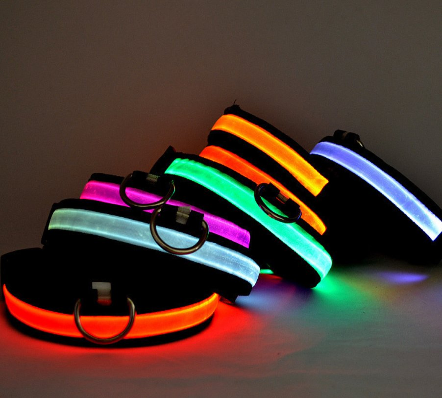Rechargeable LED Flashing Waterproof Adjustable Night Safety Dog Pets Collars