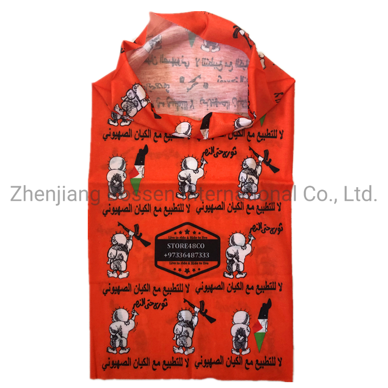 OEM Customized Design Sublimation Print Microfiber Polyester 24*50cm Orange Biker Neck Tube Running Tubular Scarf